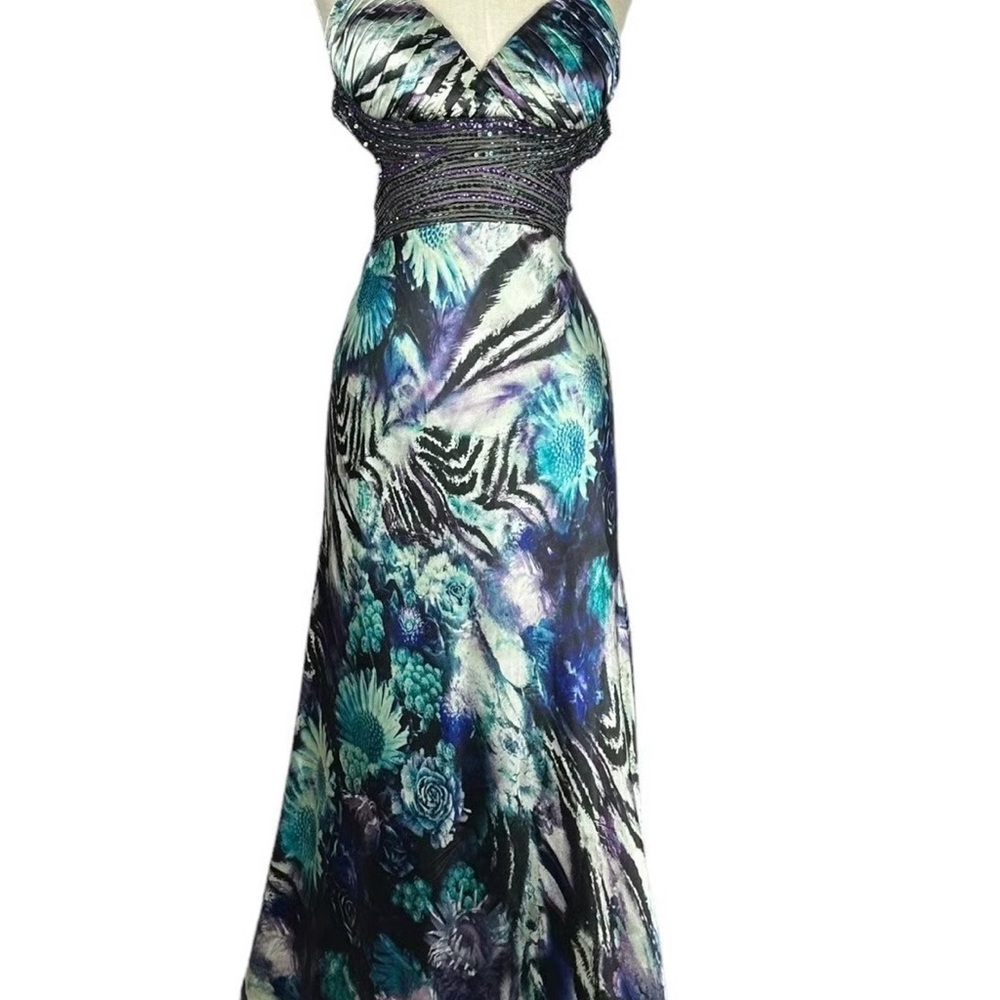 Betsy & Adam NWT Floral Sequin Prom Dress - Size 8 (Medium)